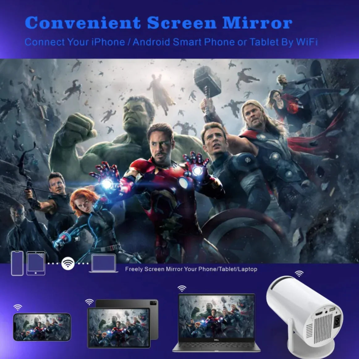 Pocket Cine - Ultra HD 4K Mini Projector - Shining Room