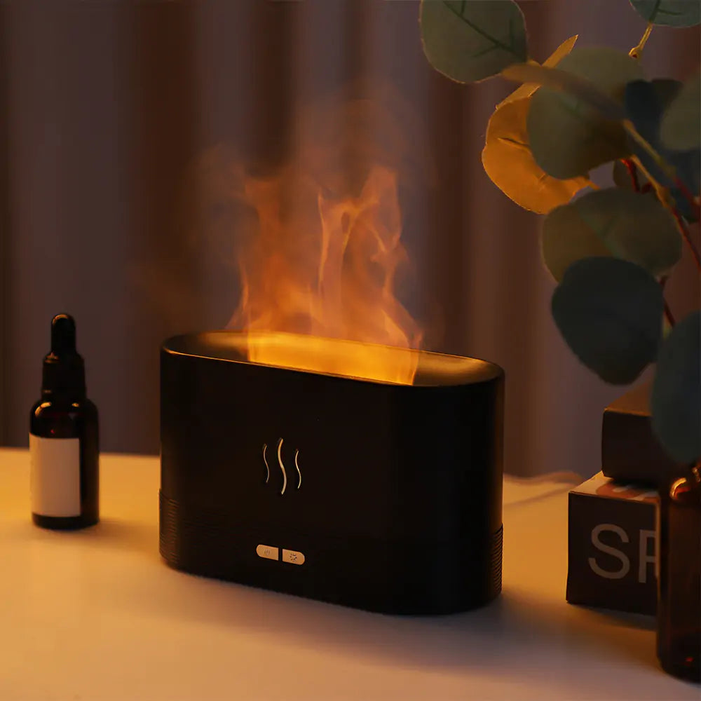 Serene Flame - Aroma Diffuser LED Ultrasonic Flame Humidifier - Shining Room
