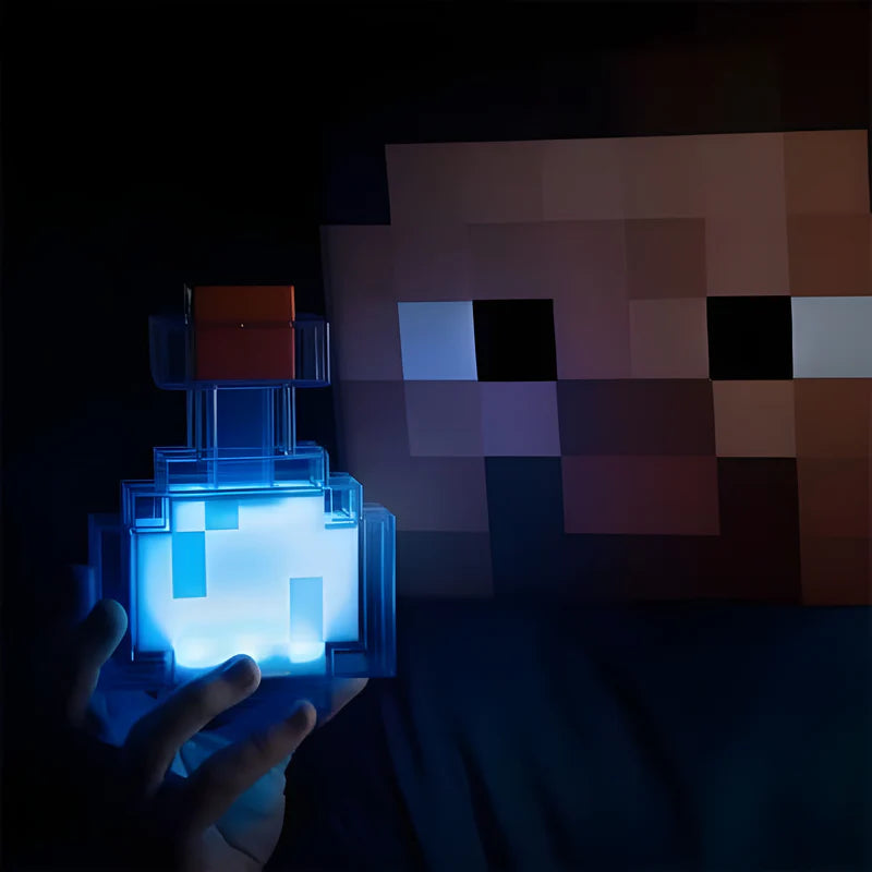 Pixel Elixir - Minecraft Potion Lamp - Shining Room