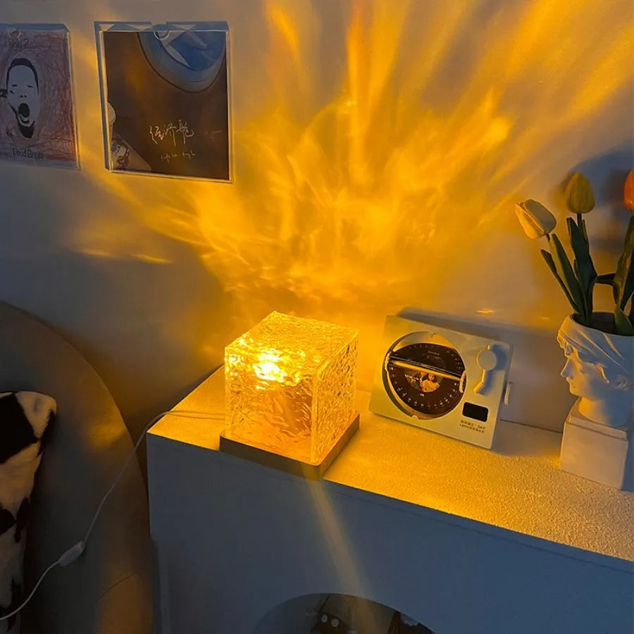Aurora Radiance - Ripple Motion Crystal Lamp