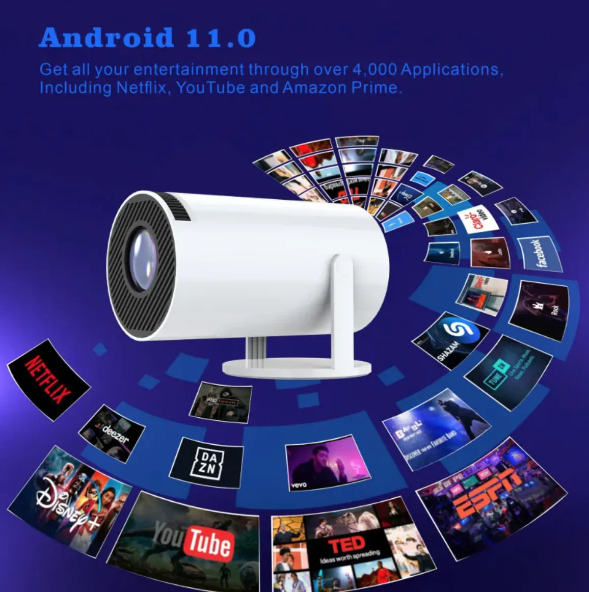 Pocket Cine - Ultra HD 4K Mini Projector - Shining Room